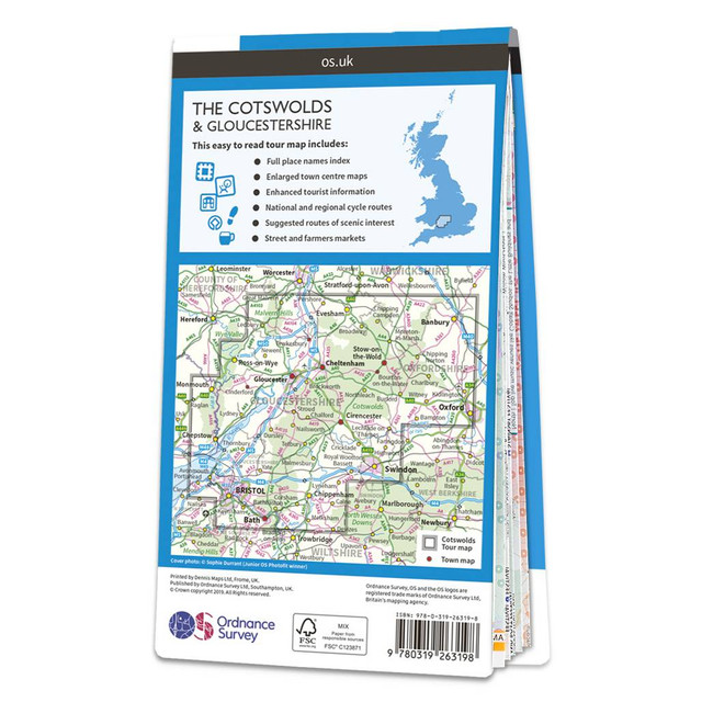 Set Of Four Ordnance Surveys Maps On A Map Of Scotland Stock Photo