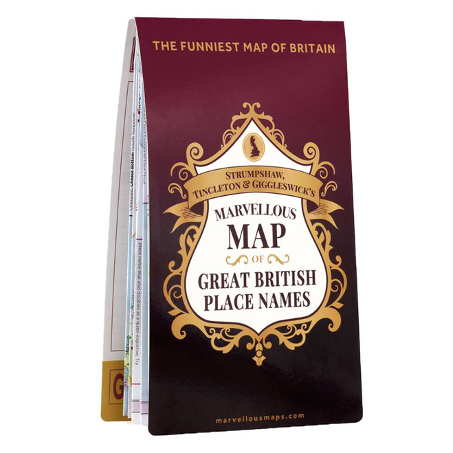 Deep brown front cover of Marvellous Maps  Great British Place Names map