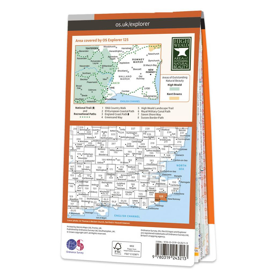 OS Map of Romney Marsh Explorer 125 Map Ordnance Survey Shop