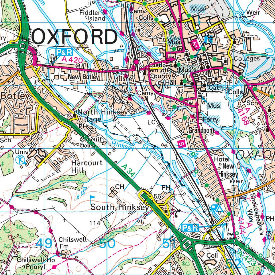 OS Map of Oxford Landranger 164 Map Ordnance Survey Shop