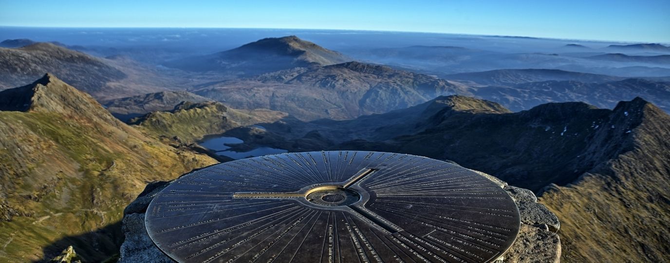 Toposcope at a mountain peak