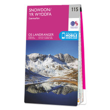 OS Map of Snowdon (Yr Wyddfa) - Caernarfon: Landranger 115