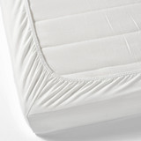 Underside of fitted sheet on mattress corner