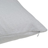 Corner of Waterproof Pillow Cover with zipper detail