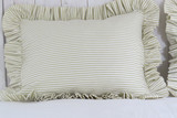 Ruffled ticking stripe pillow sham