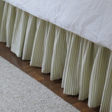 Green Ticking Stripe Dust Ruffle