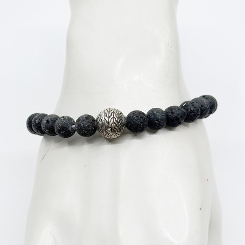 John Hardy sterling silver volcanic lava bead bracelet SKU-1051