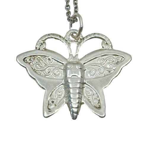 Hand Made Sterling Silver butterfly charm pendant SKU-21