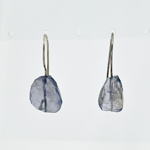 Hand Made Sterling silver faceted Iolite earrings SKU-37