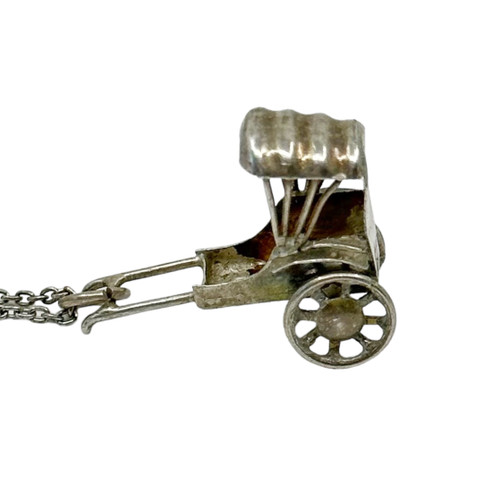 Sterling silver carriage charm pendant SKU-402