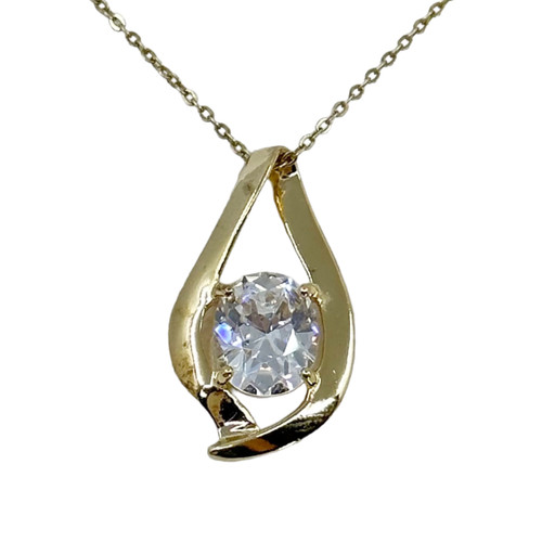 Gold Vermeil sterling silver cubic zirconia pendant SKU-430