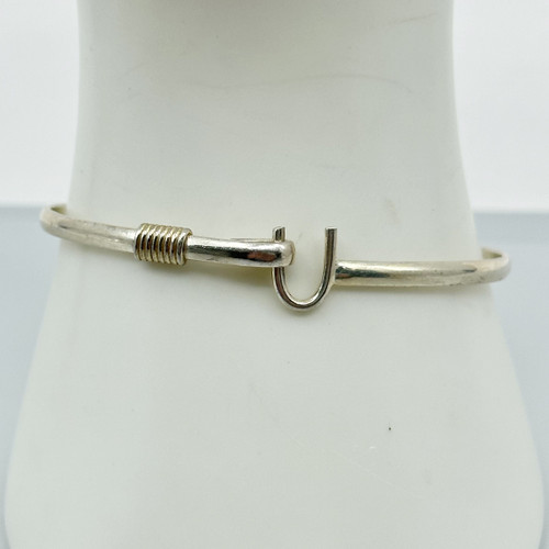 sterling silver horseshoe bangle bracelet SKU-422