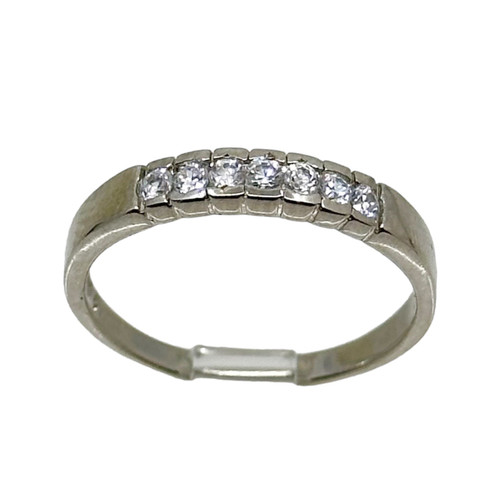 Sterling silver cubic zirconia band ring SKU-410