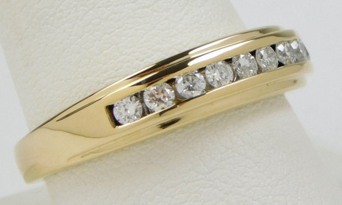 14K Gold Shy Creations. 40 carat diamond half band ring SKU-5258