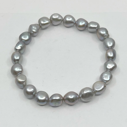 9mm cultured gray pearl bracelet SKU-840
