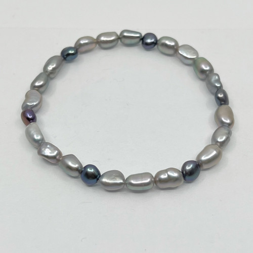 5mm cultured gray pearl bracelet