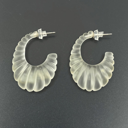 Sterling silver rock crystal hoop earrings SKU-884