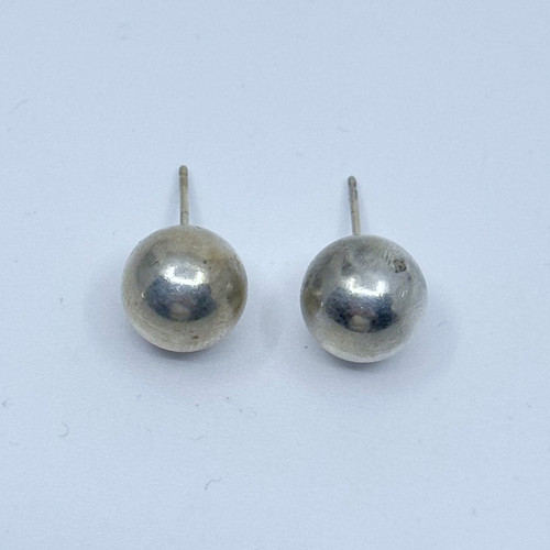 Sterling silver bead stud earrings SKU-826