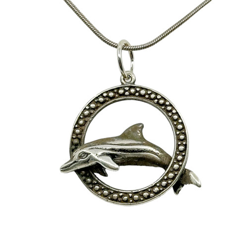 sterling silver dolphin pendant SKU-1148