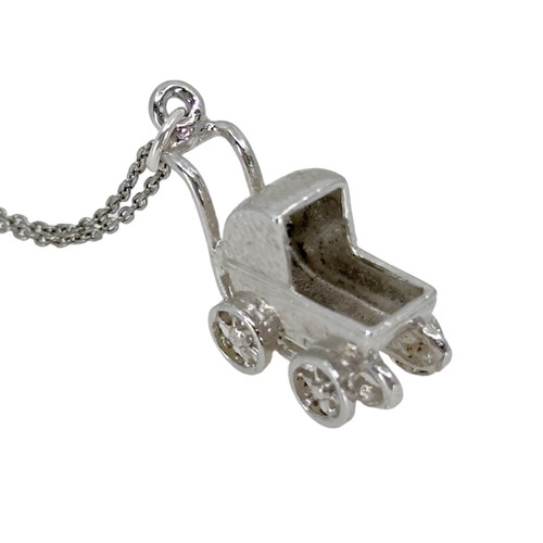 Sterling silver Baby carriage pendant SKU-907