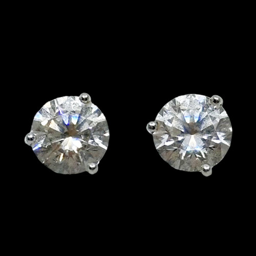 sterling silver cubic zirconia stud earrings SKU-1174