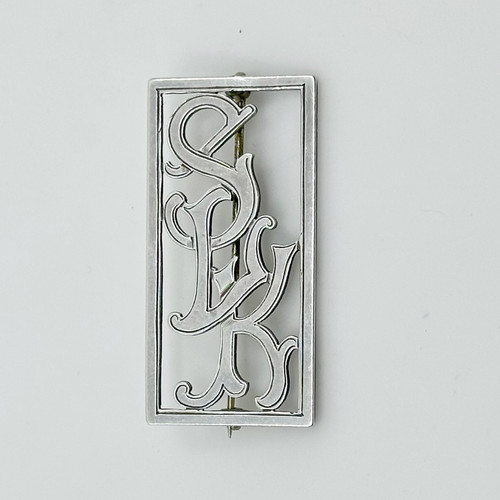Vintage sterling silver Monogram letter brooch SKU-1032
