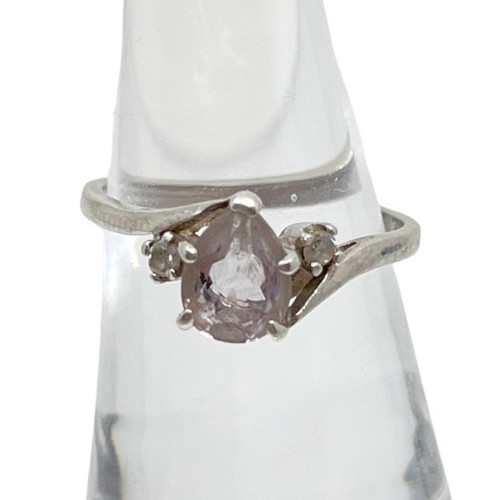 Sterling silver amethyst & cubic zirconia ring SKU-1129