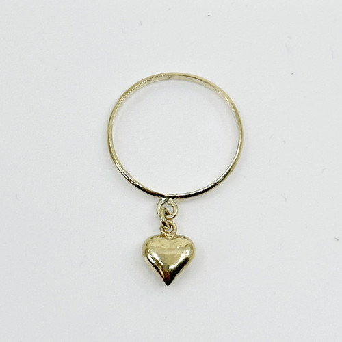 Gold Vermeil Sterling silver heart charm ring SKU-1076
