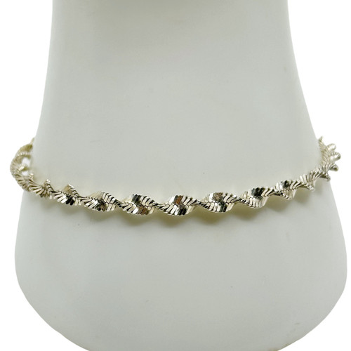 Sterling silver twisted herringbone bracelet SKU-1096