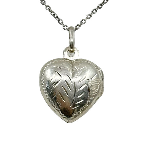 Sterling silver heart locket pendant SKU-1156