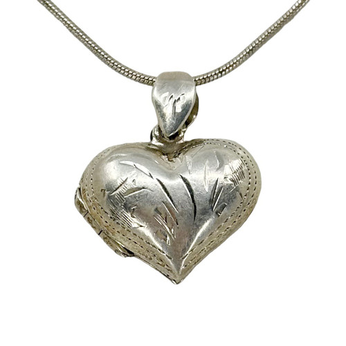 Sterling silver locket heart pendant SKU-943