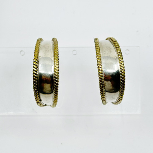 Mexican Sterling silver & Laton hoop earrings SKU-1019