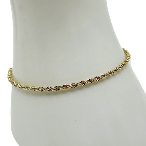 Gold Vermeil sterling silver rope chain bracelet SKU-1101