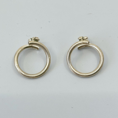Sterling silver hoop earrings SKU-1022