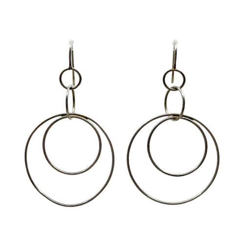 Hand Made Sterling silver link drop earrings SKU-1105