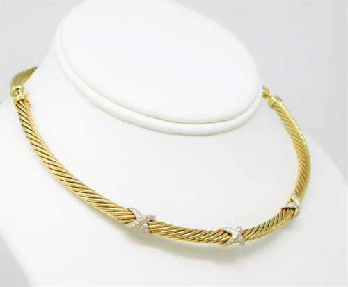 David Yurman 14k gold diamond necklace SKU-5004