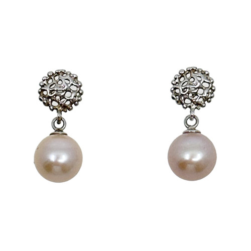 Sterling silver Pearl earrings SKU-928