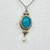 Sterling silver turquoise & pearl pendant SKU-6