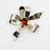 sterling silver  citrine rhinestone ribbon brooch  pin SKU-1024
