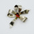 sterling silver  citrine rhinestone ribbon brooch  pin SKU-1024