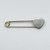Mexican sterling silver heart safety  brooch pin SKU-1027