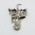 Vintage sterling silver rhinestone leaf  brooch pin SKU-1036