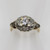 Art Deco 14k gold .80 carat Transitional European cut diamond engagement ring SKU-1999