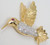 14k gold ruby & diamond hummingbird brooch SKU-5229