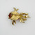 Vintage gold tone rhinestone jelly belly lucite angel fish brooch  SKU-1789