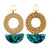 Gold tone Rattan & acrylic drop earrings SKU-1855