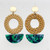 Gold tone Rattan & acrylic drop earrings SKU-1855