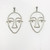 Silver tone face earrings SKU-1801