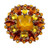 Vintage Made In Austria gold tone  amber crystal brooch SKU-1858