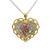 Gold vermeil sterling silver rhinestone heart necklace SKU-809